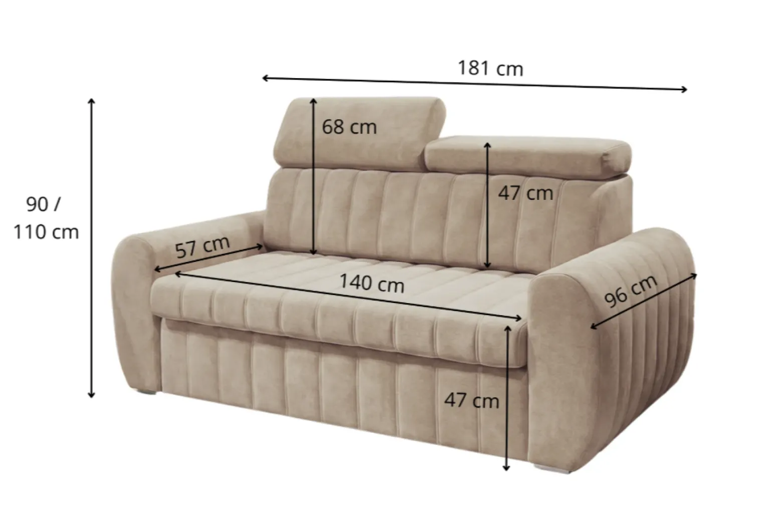 Sofa Kanapa Rozkładana Averti III 180 Amerykanka Pojemnik