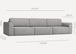 Sofa Kanapa Rozkładana z Funkcją Spania Pięcioosobowa KOMA Granatowa