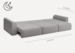 Sofa Kanapa Rozkładana z Funkcją Spania Pięcioosobowa KOMA Granatowa