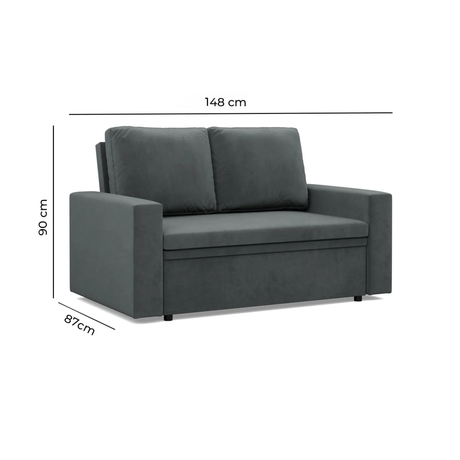 SOFA KANAPA rozkładana z funkcją spania do salonu szara