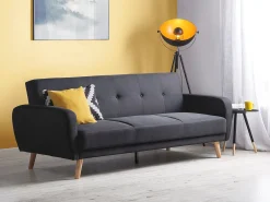 Sofa kanapa trzyosobowa rozkładana czarna