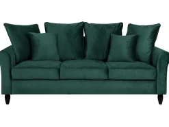 Sofa kanapa trzyosobowa welurowa zielona