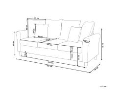 Sofa kanapa trzyosobowa welurowa zielona