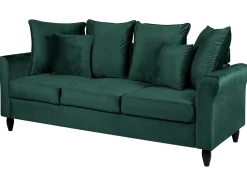 Sofa kanapa trzyosobowa welurowa zielona