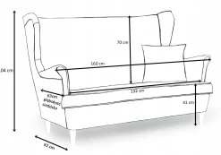 Sofa kanapa uszak Ari Print skandynawskaFamily Meble róże