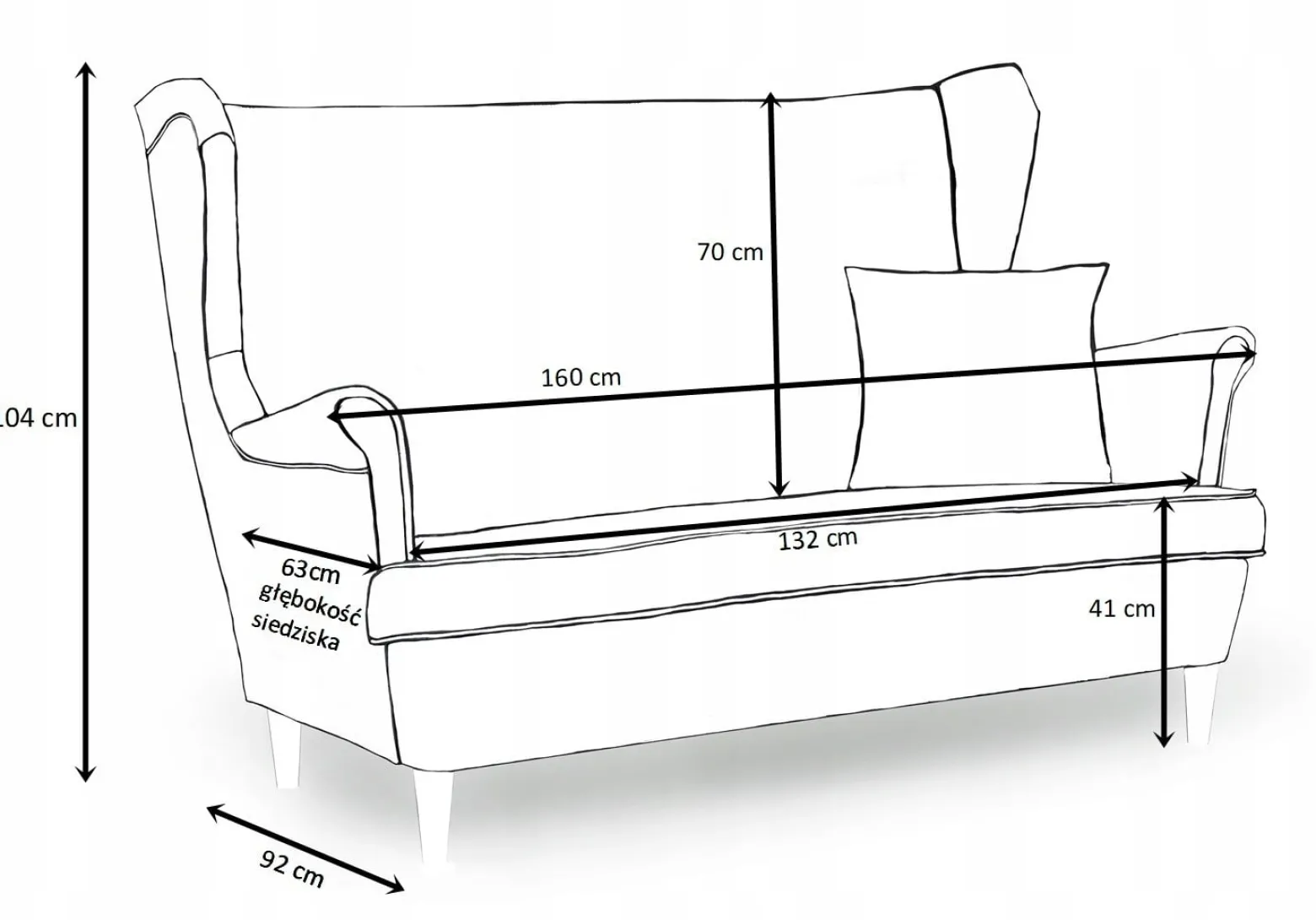 Sofa kanapa uszak Ari Print skandynawskaFamily Meble róże