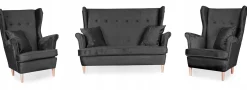 Sofa kanapa uszak Ari skandynawska Family Meble ciemno szara