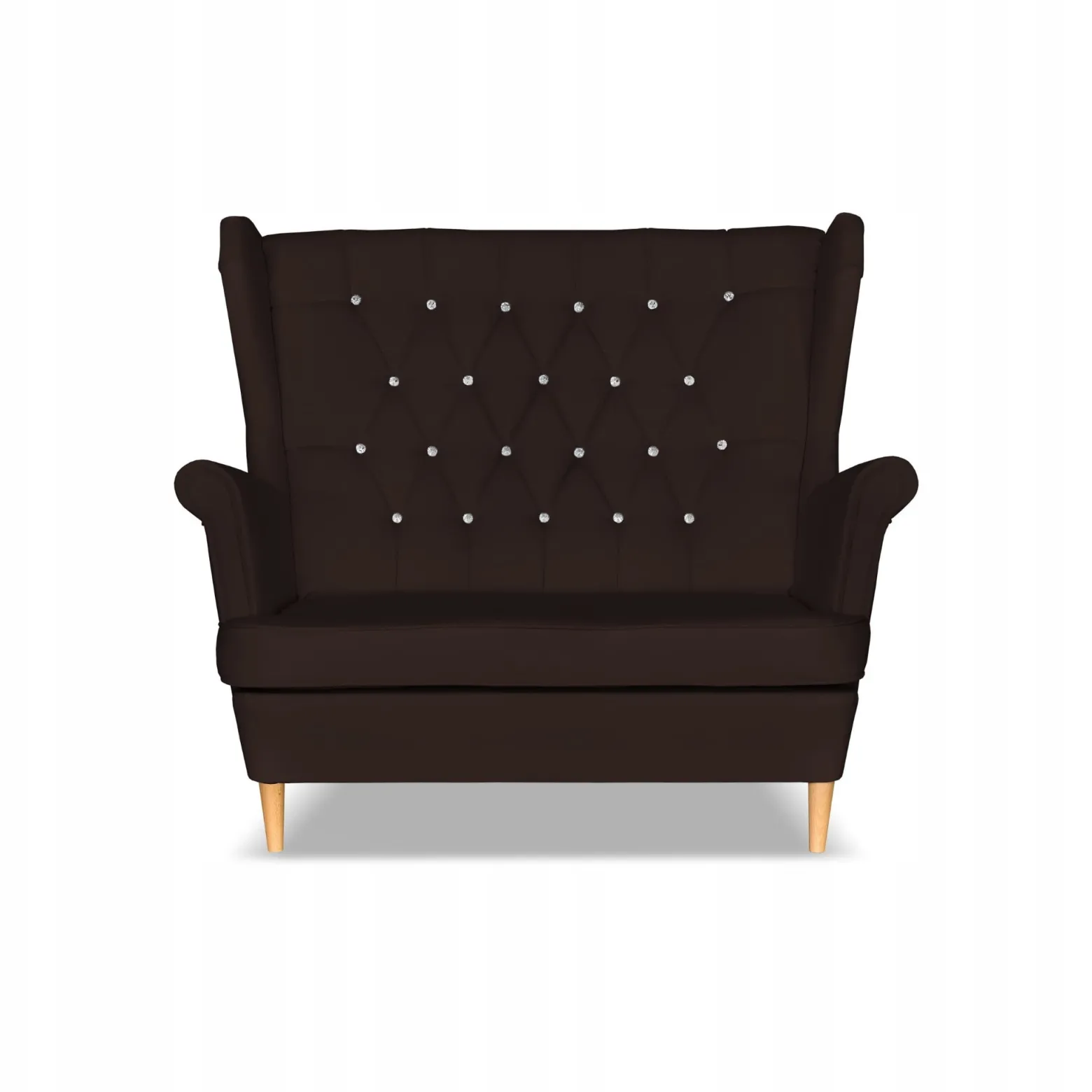 Sofa kanapa uszak Gaja ekoskóra skandynawska Family Meble ciemny brąz