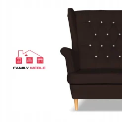 Sofa kanapa uszak Gaja ekoskóra skandynawska Family Meble ciemny brąz