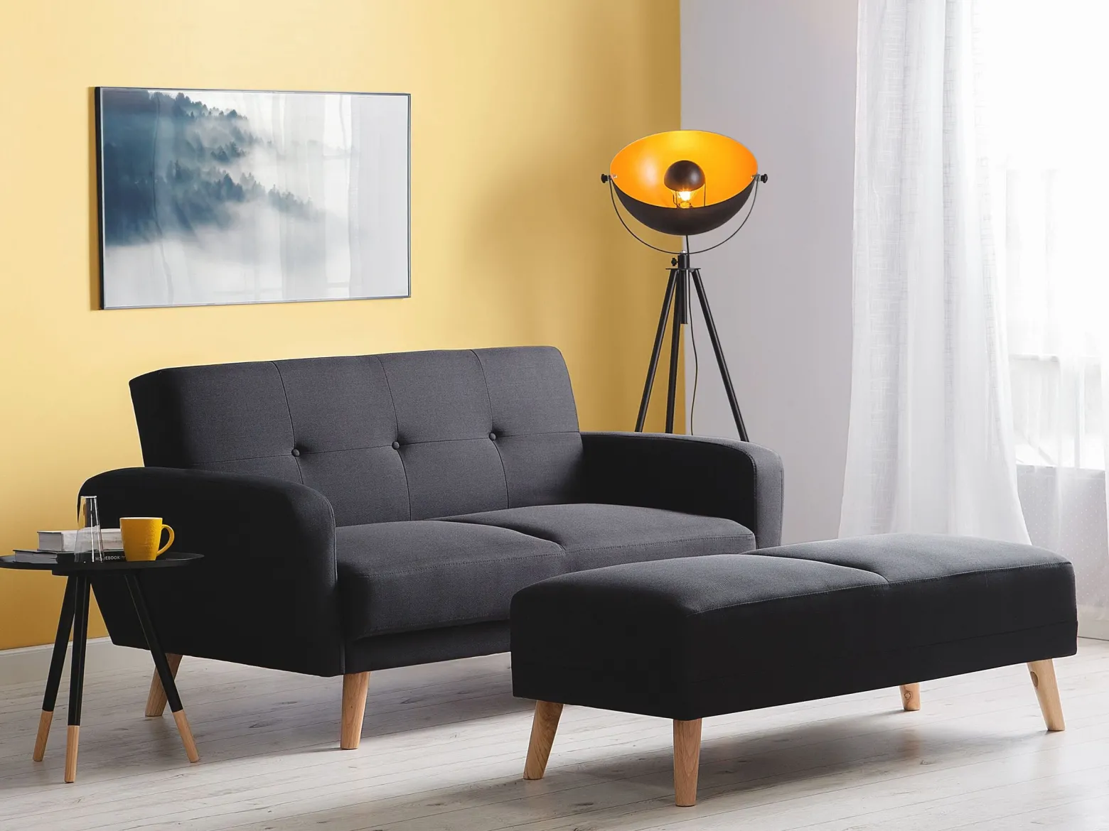 Sofa kanapa z funkcją spania czarna