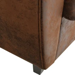 Sofa klubowa Vintage skóra ekologiczna brązowa