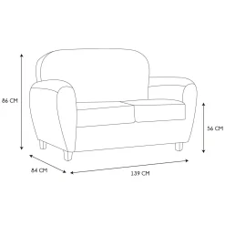 Sofa klubowa Vintage skóra ekologiczna brązowa