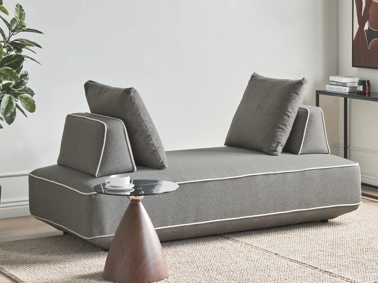 Sofa leżanka szara