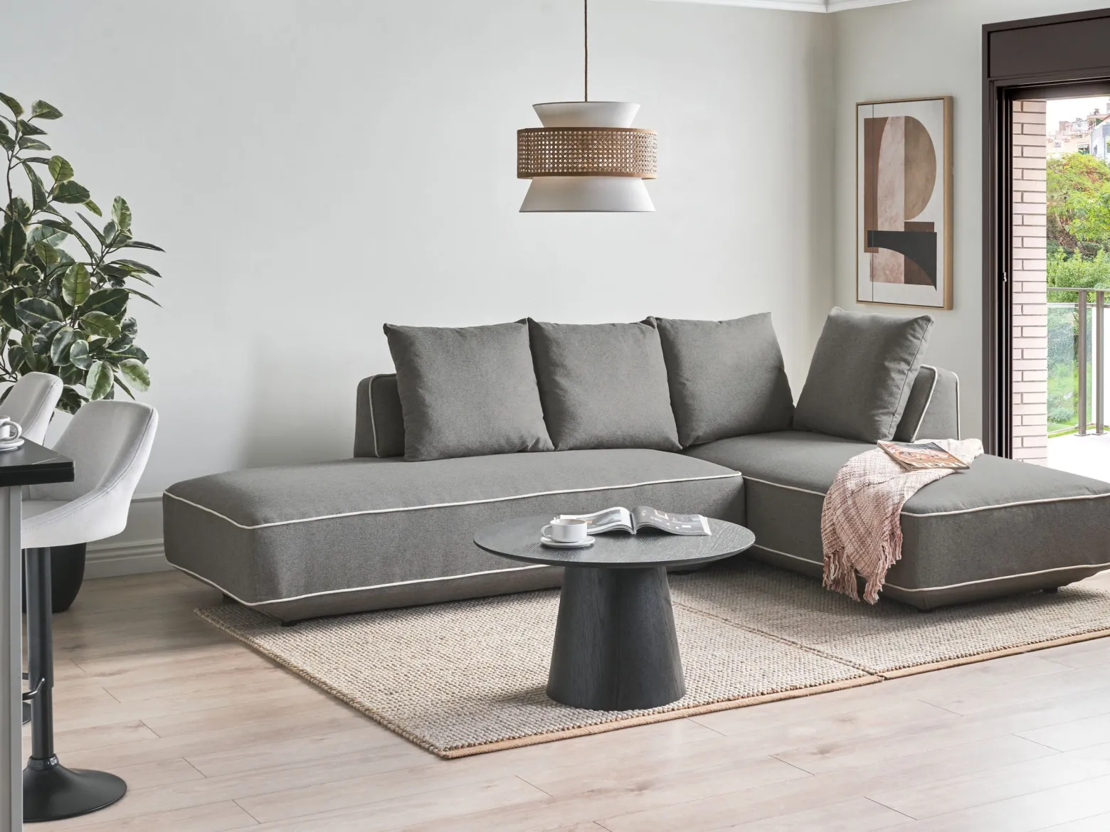 Sofa leżanka szara