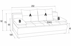 Sofa Mikkeli z funkcją spania cappucino Neve schowek