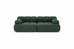Sofa modułowa dwuosobowa, bukla Abriamo, Ciemnozielony, Selia