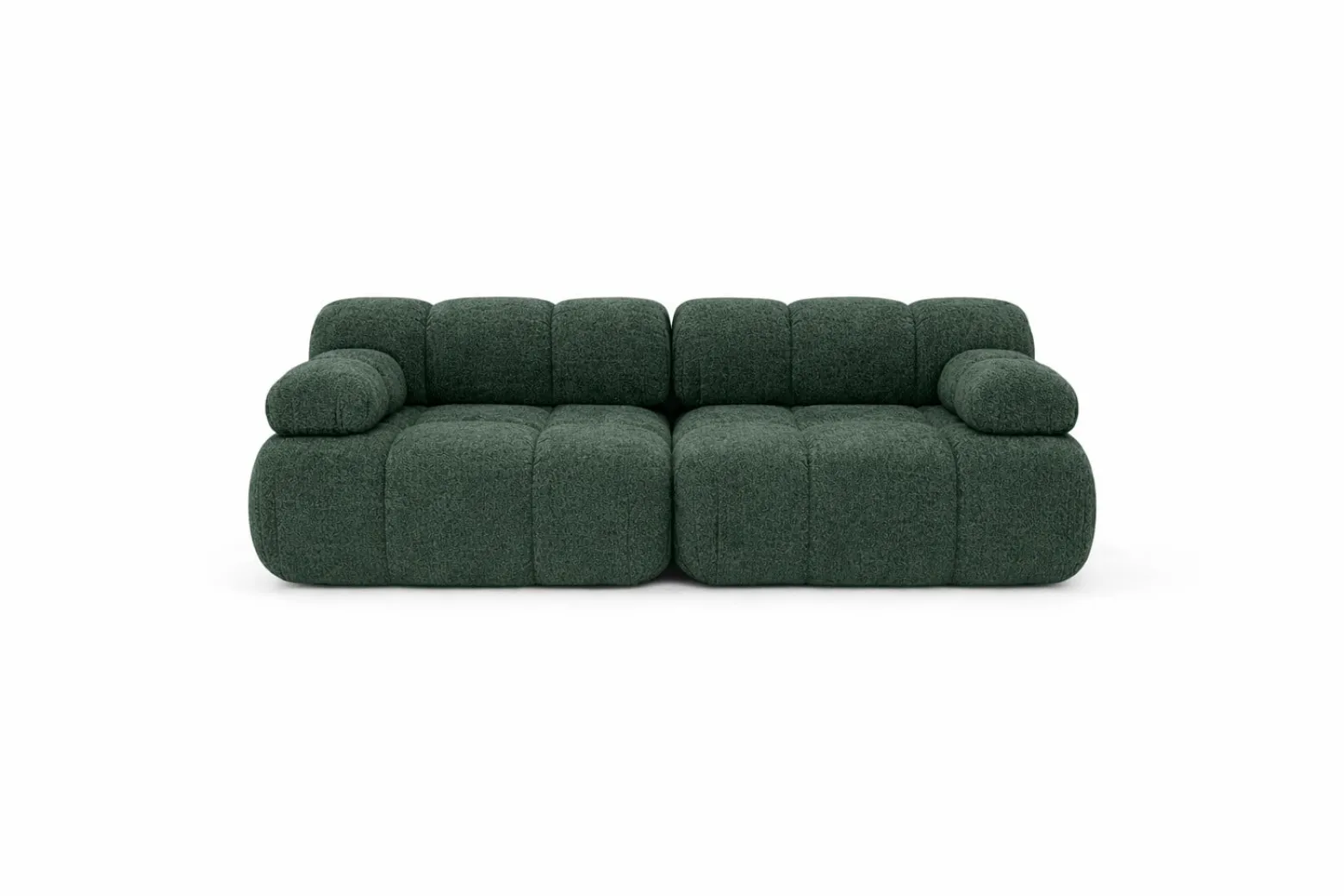 Sofa modułowa dwuosobowa, bukla Abriamo, Ciemnozielony, Selia