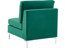 Sofa modułowa kształt U welurowa zielona