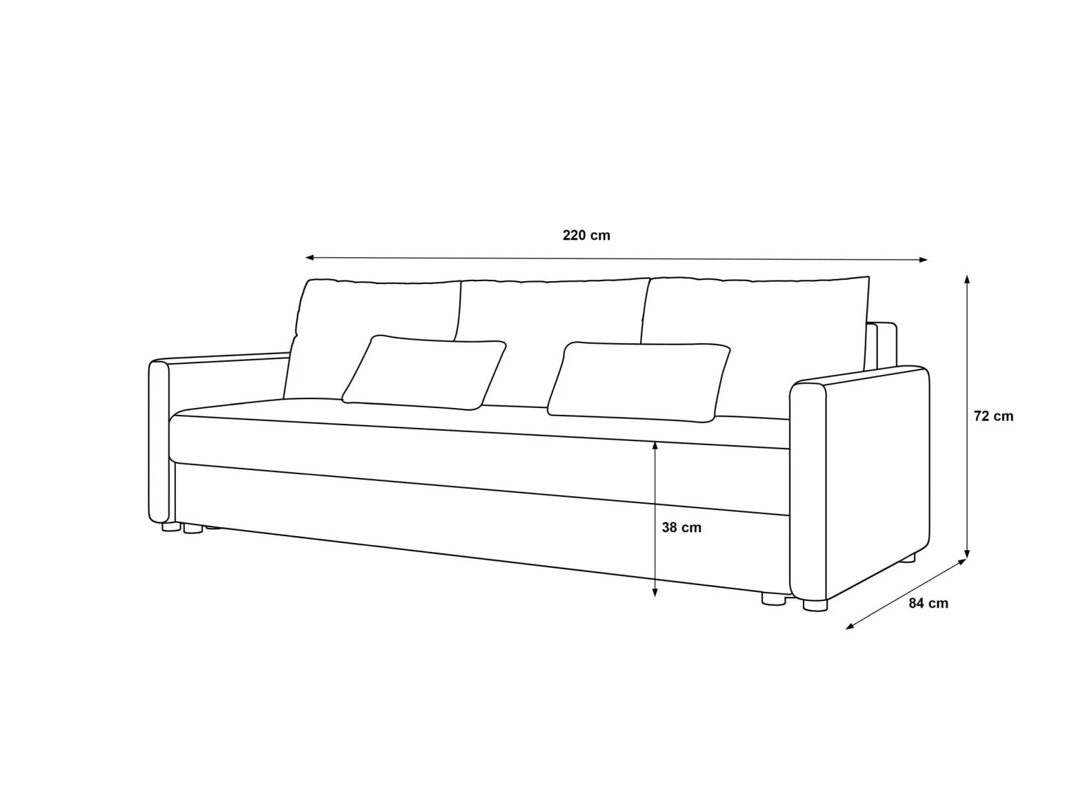 Sofa MOS BIS z funkcją spania cosmic 800 Ciemnobrązowa