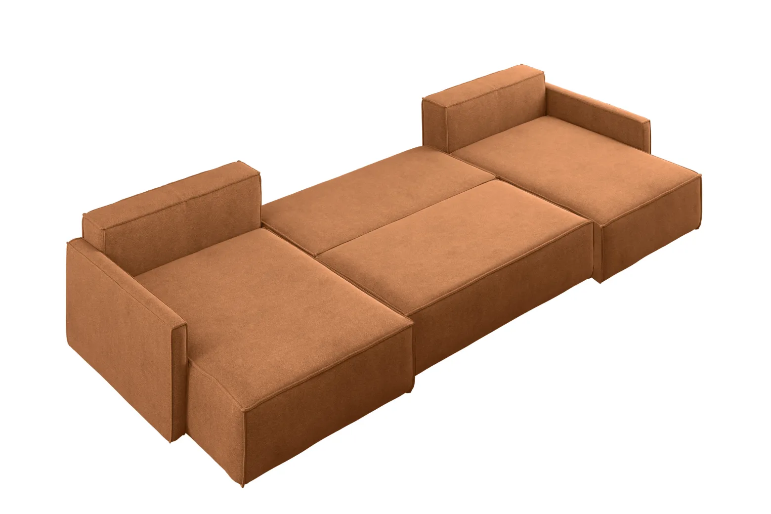 Sofa Narożna Carlos z Funkcją Spania Tkanina Salvador Brązowy