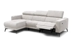 Sofa narożna 4 osobowa lewa MORELLO, kremowa, 1 x Relax Zero Gravity