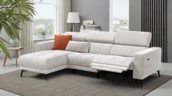 Sofa narożna 4 osobowa lewa MORELLO, kremowa, 1 x Relax Zero Gravity