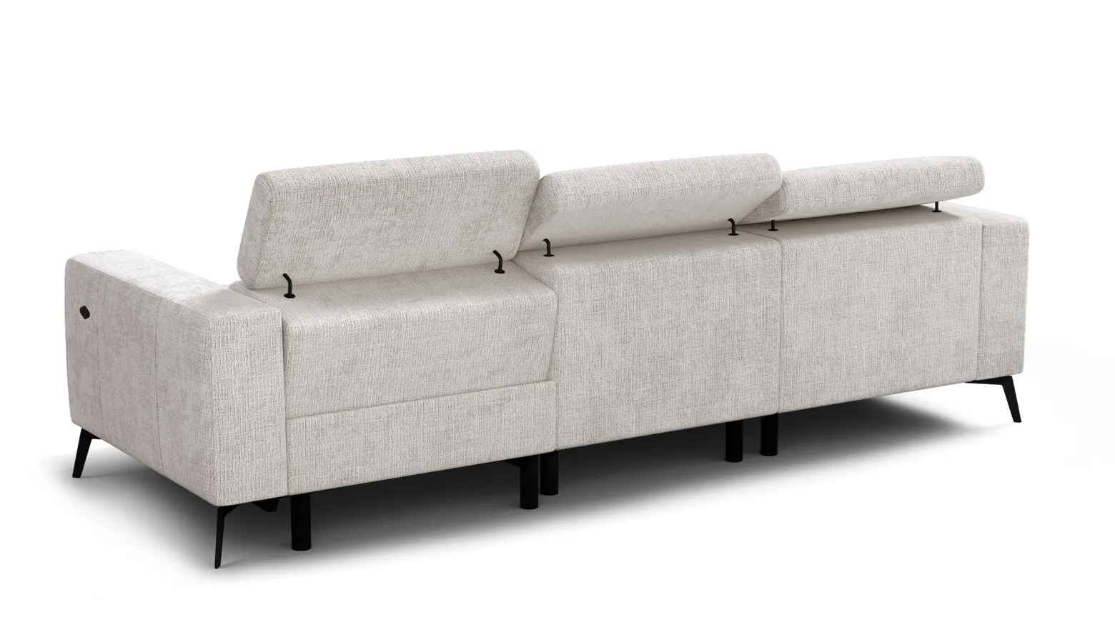 Sofa narożna 4 osobowa lewa MORELLO, kremowa, 1 x Relax Zero Gravity