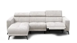 Sofa narożna 4 osobowa lewa MORELLO, kremowa, 1 x Relax Zero Gravity