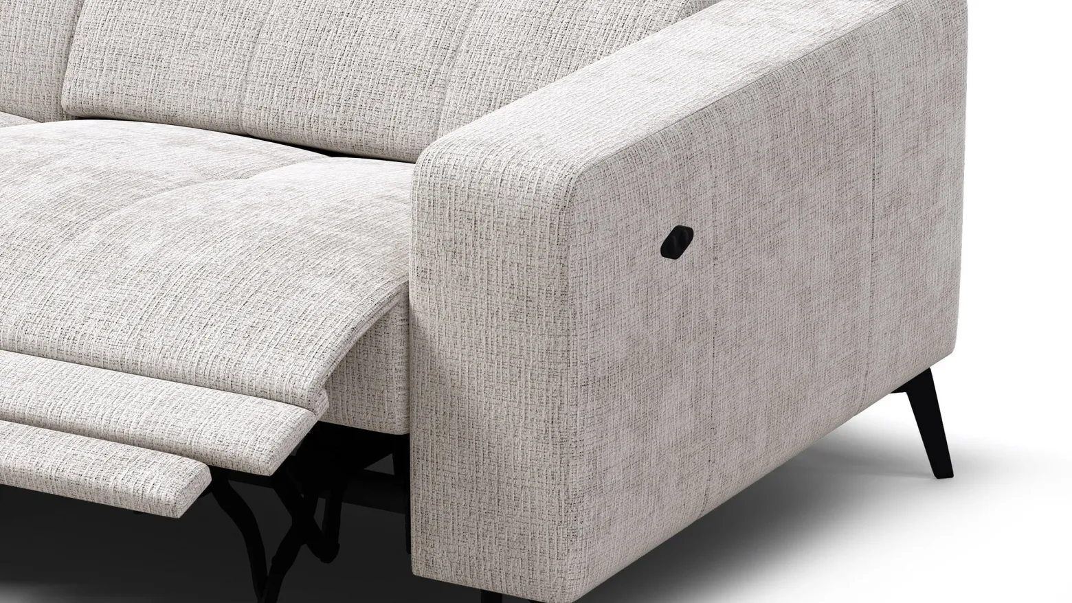 Sofa narożna 4 osobowa lewa MORELLO, kremowa, 1 x Relax Zero Gravity