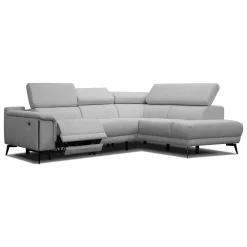 Sofa narożna 4 osobowa MATERA szara, 1 funkcja relaks