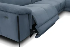 Sofa narożna 5 osobowa MATERA szaroniebieska, 1 funkcja relaks