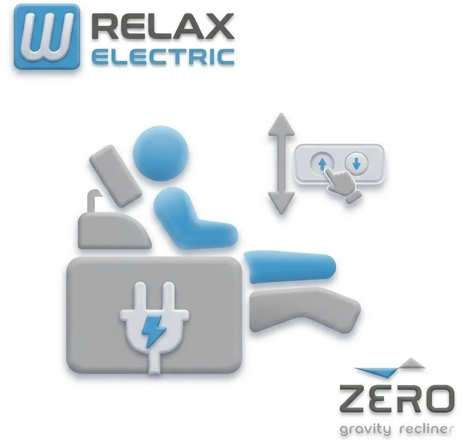 Sofa narożna 5 osobowa prawa MORELLO, jasnoszara, 1 x Relax Zero Gravity