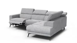 Sofa narożna 5 osobowa prawa MORELLO, jasnoszara, 1 x Relax Zero Gravity