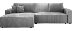 Sofa narożna rozkładana COBRA MINI jasnoszara automat DL lewa