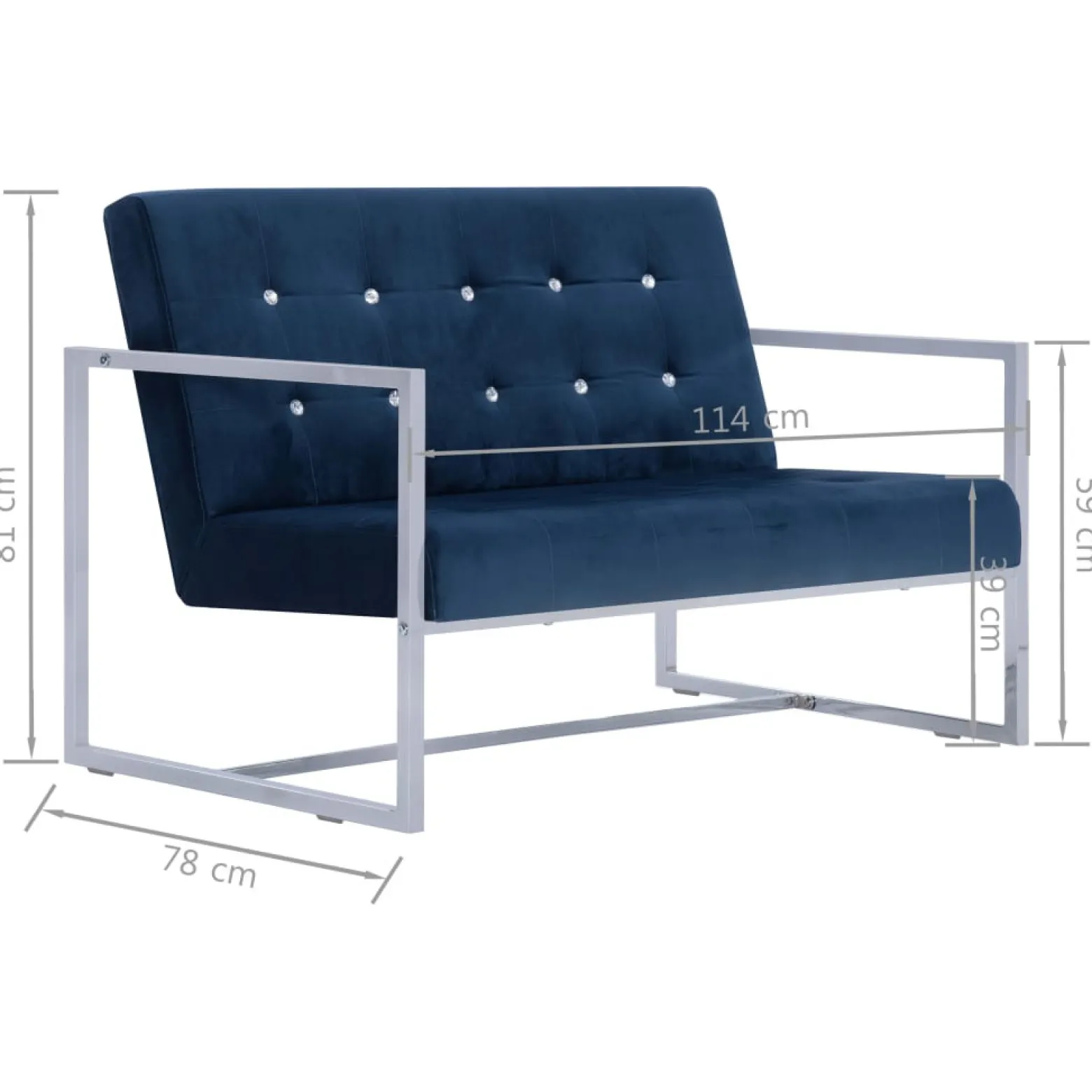 Sofa Niebieski Tkanina vidaXL