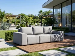 Sofa ogrodowa Garden, 3-osobowa, szary (23)