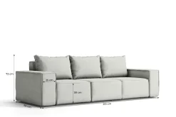 Sofa ogrodowa Garden, 3-osobowa, szary (23)