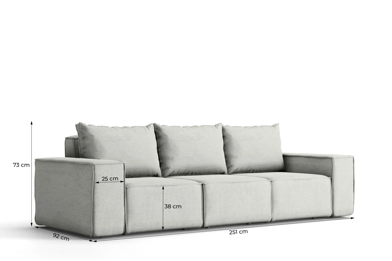 Sofa ogrodowa Garden, 3-osobowa, szary (23)