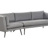 Sofa ogrodowa tapicerowana dla 3 osób szara