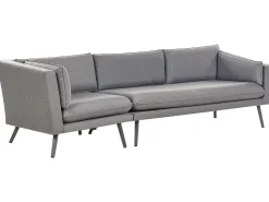 Sofa ogrodowa tapicerowana dla 3 osób szara