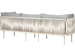 Sofa ogrodowa z plecionką ze sznurka szara