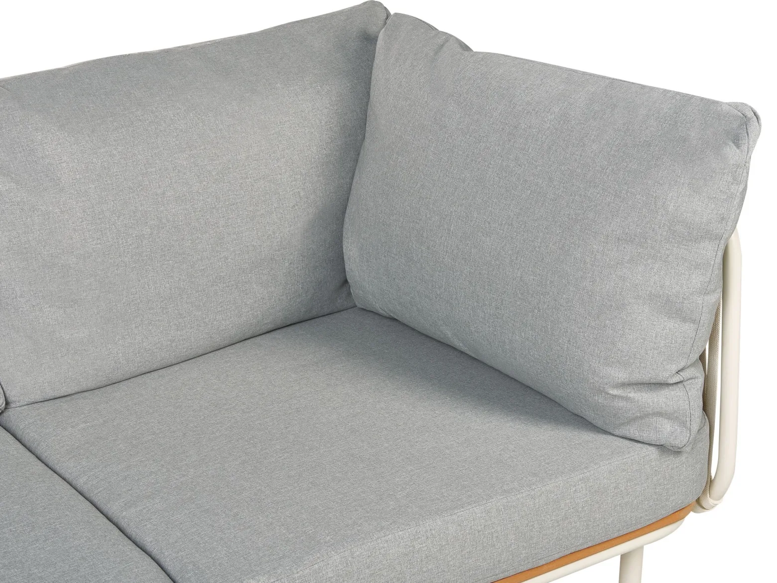 Sofa ogrodowa z plecionką ze sznurka szara