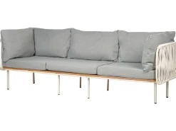 Sofa ogrodowa z plecionką ze sznurka szara