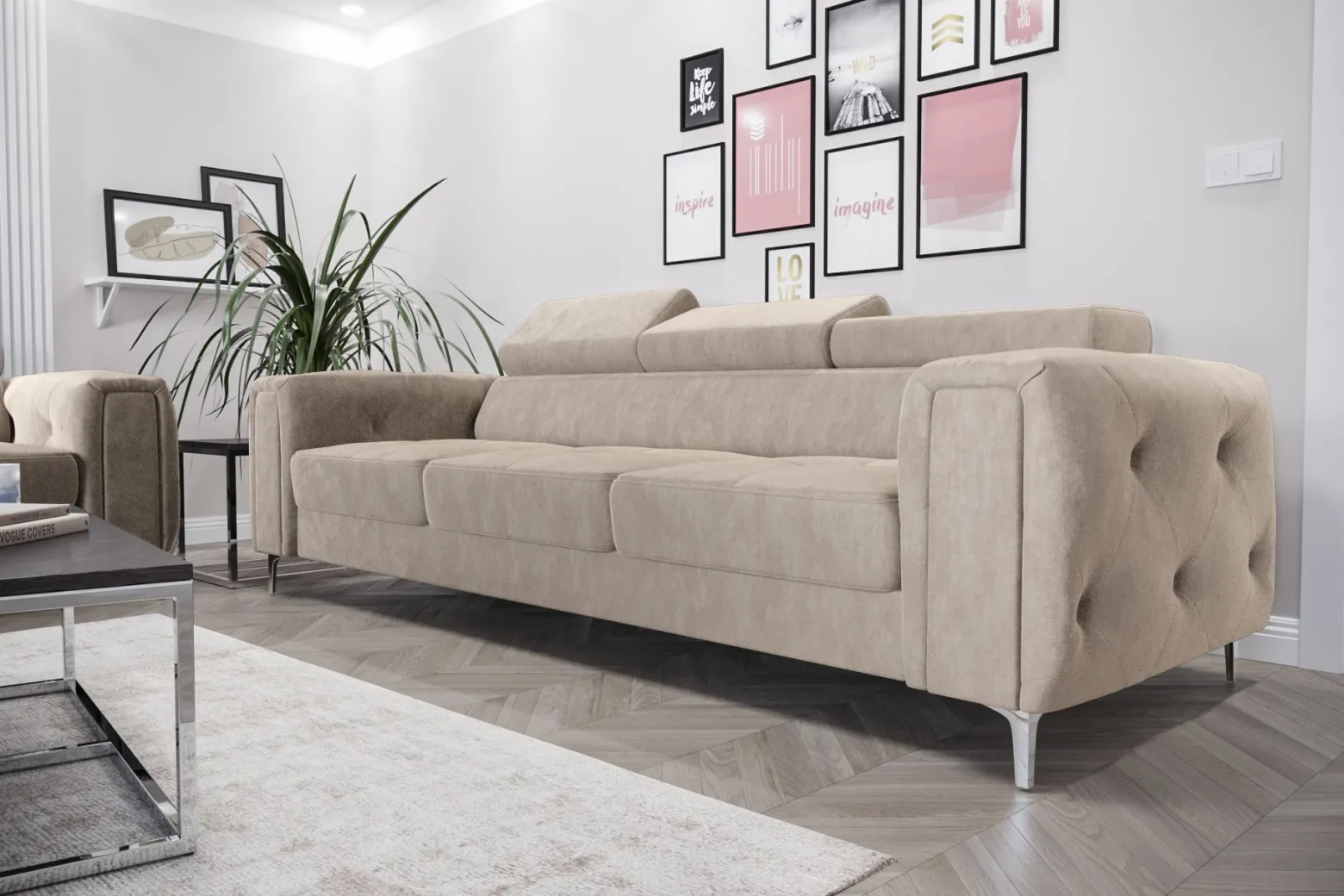 Sofa Orion III 255cm bez funkcji spania tkanina