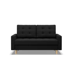 Sofa 2-osobowa, Bonell, Rozkładana, Kolor Czarny