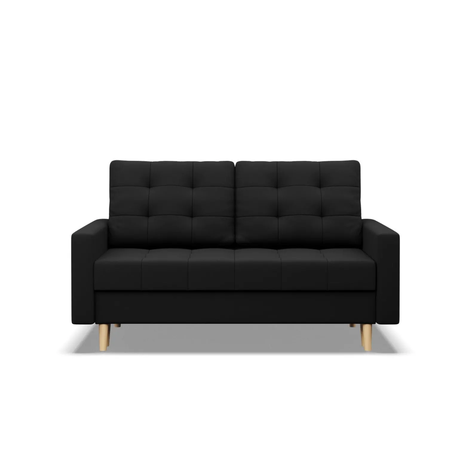 Sofa 2-osobowa, Bonell, Rozkładana, Kolor Czarny