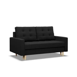 Sofa 2-osobowa, Bonell, Rozkładana, Kolor Czarny