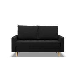 Sofa 2-osobowa, Bonell, Rozkładana, Kolor Czarny