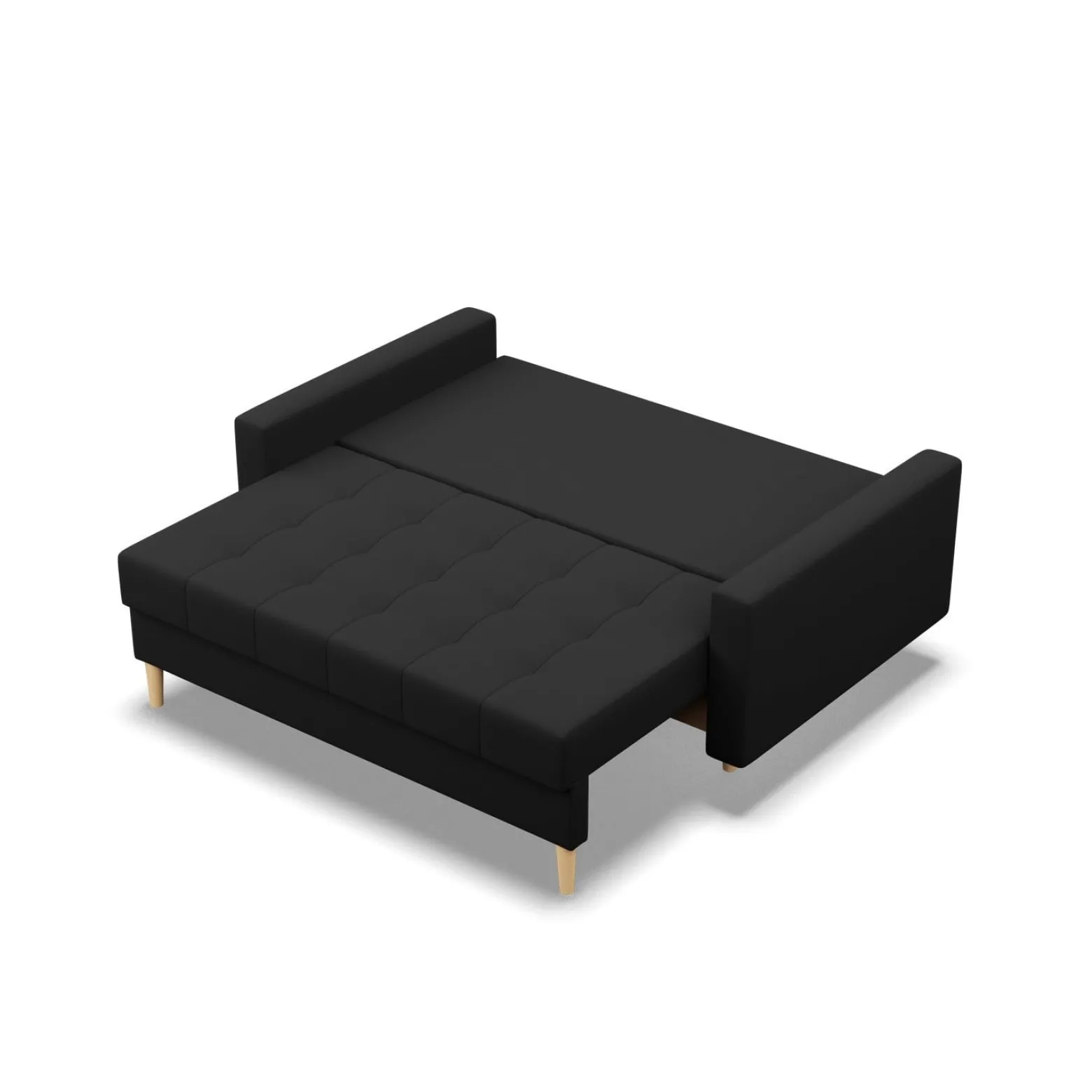 Sofa 2-osobowa, Bonell, Rozkładana, Kolor Czarny
