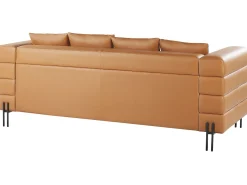 Sofa 3-osobowa ekoskóra nowoczesna brązowa